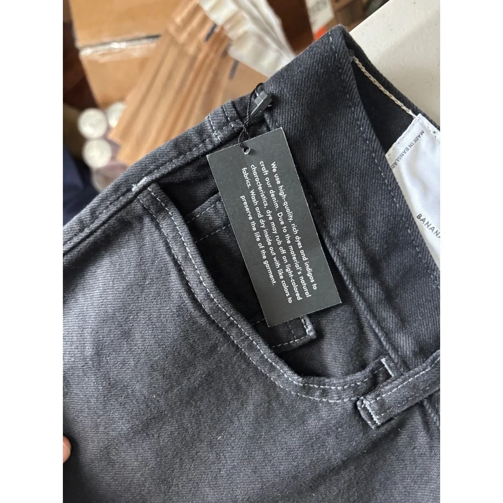 Banana Republic Mens Tapered Organic Denim Jeans Black Wash 34x30 769271-00 NWT